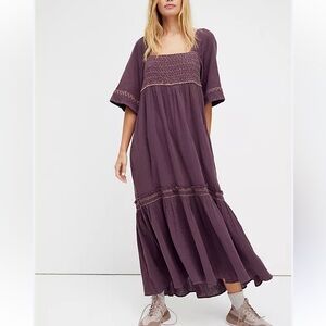 Free People I’m the One Boho Embroidered Maxi Sz S